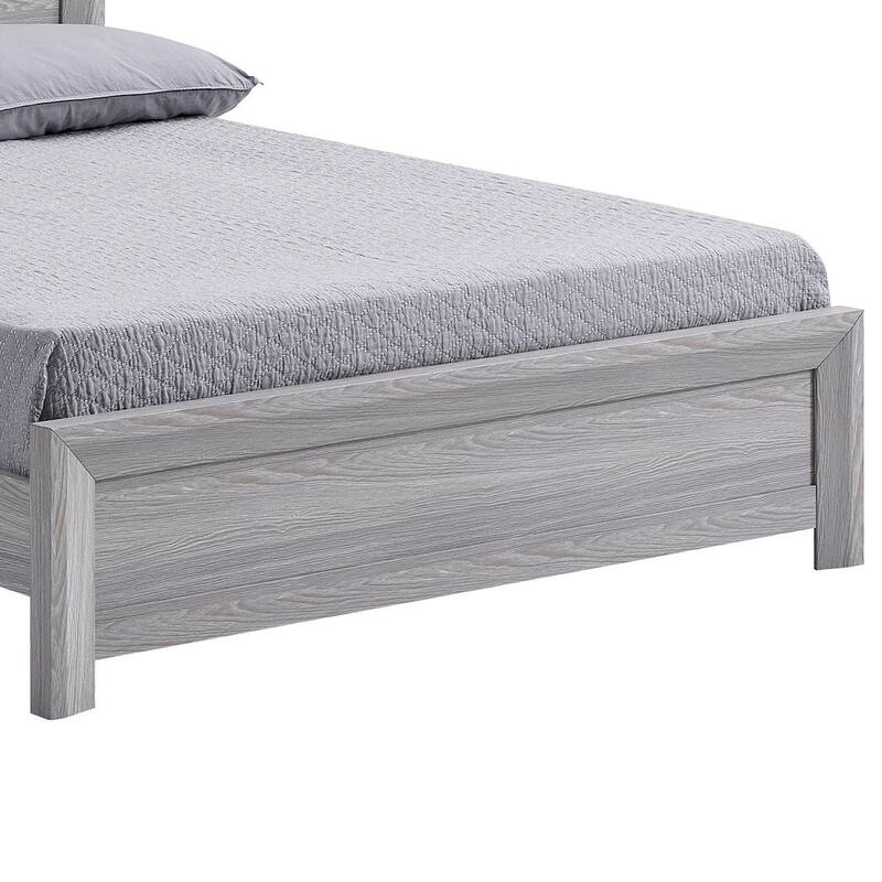 Laide King Bed, Panel Style Headboard, Rustic Farmhouse Driftwood Gray