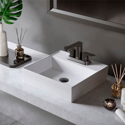 Karran Venda KBF516 2-Handle Two Hole Centerset Faucet Bathroom Faucet with Matching Pop-up Drain
