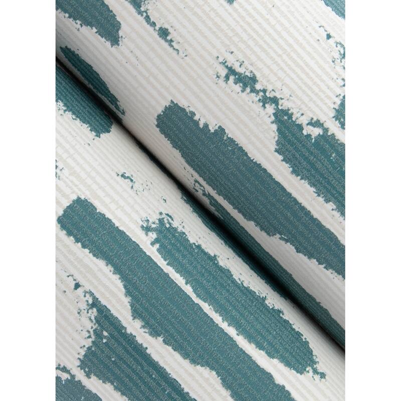 A-Street Prints Myrtle Sea Green Abstract Stripe Wallpaper