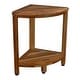 preview thumbnail 7 of 8, EcoDecors Corner Teak Wood Shelf Shaving Footrest Waterproof Stool For Inside Shower, 18-Inches Tall in Earthy Teak Finish