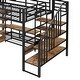 preview thumbnail 9 of 10, Full Size Metal Loft Bed with Staircase and Storage Shelves