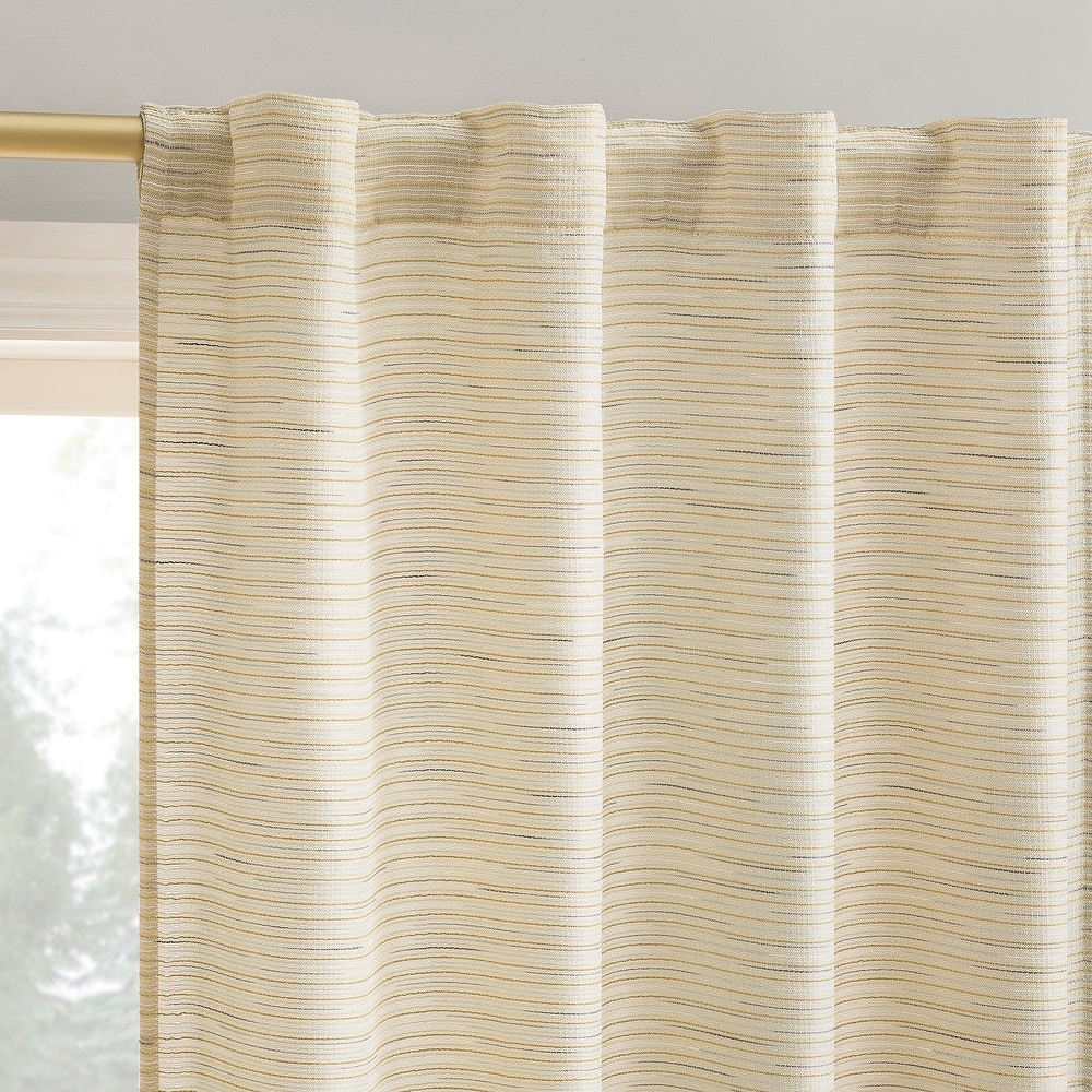 No. 918 Laurel Space Dyed Textured Semi-Sheer Back Tab 1-Piece Curtain Panel, Single Panel