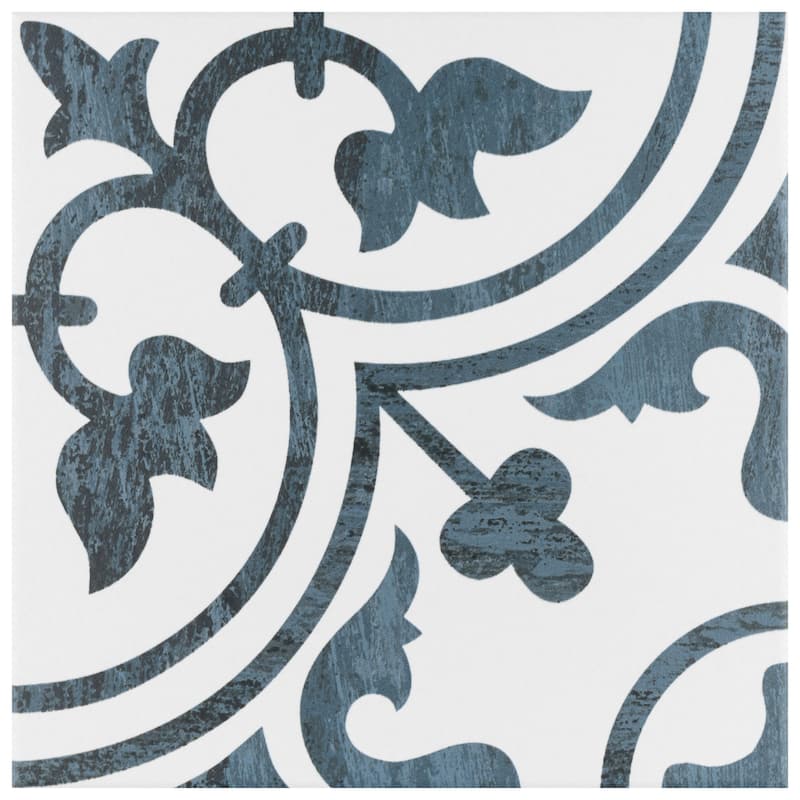 Merola Tile Cassis Arte Black 9-3/4" x 9-3/4" Porcelain Floor and Wall Tile