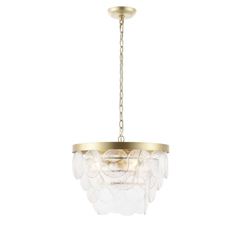 SAFAVIEH Lighting Chandelier Gretta 17" Modern & Contemporary Chandelier (3-Bulb) - 17" W x 17" D x 76" H - Gold