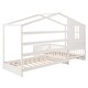 preview thumbnail 3 of 14, Wood House Bed Twin Size, 2 Twin Solid Bed L structure with Fence and Slatted Frame