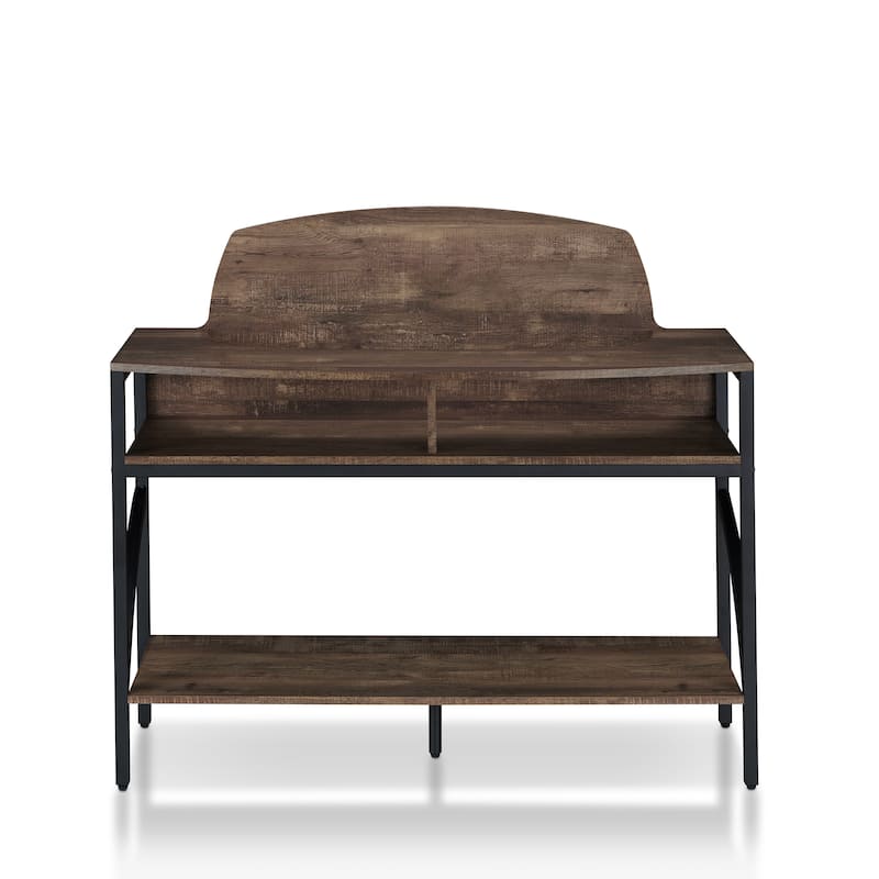 Hildebrand Rustic Oak 47-inch Metal 3-Shelf Plant Stand by Furniture of America