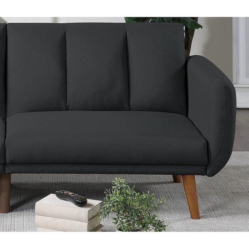 Convertible Mustard Sofa Bed - Stylish Polyfiber Couch with Extra Cushion
