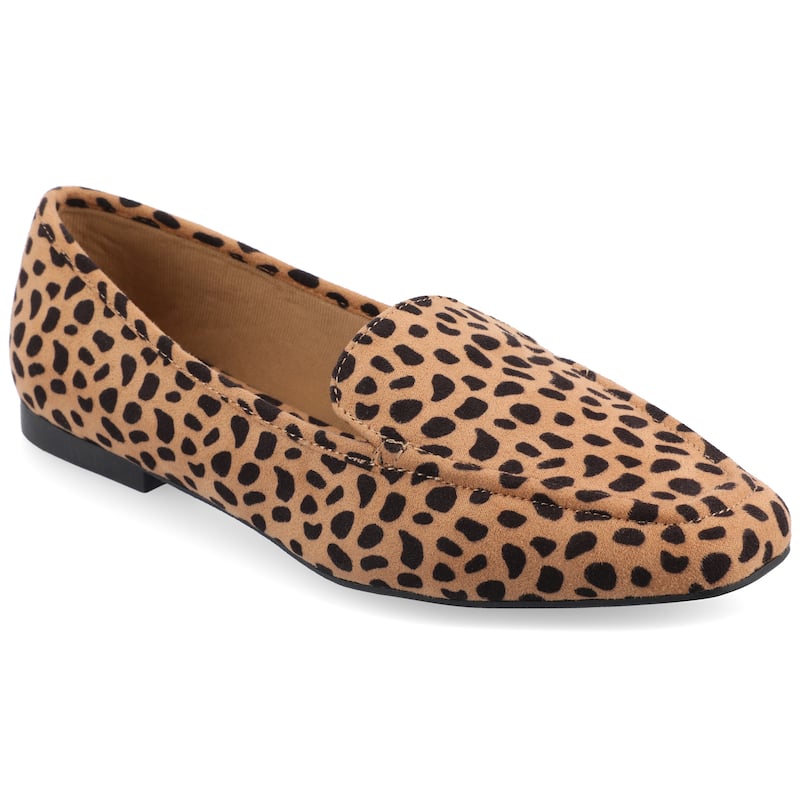 Journee Collection Women's Medium and Wide Width Tullie Slip On Square Toe Loafer Flats