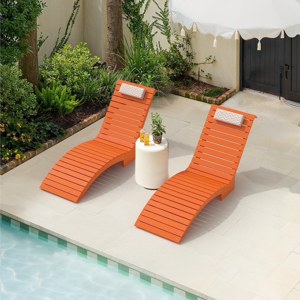 HDPS Pool Lounge Chairs Set of 2, Use in Pools Lounge Chairs, Chaise Chairs with Headrest, Lounge Chair Outdoor