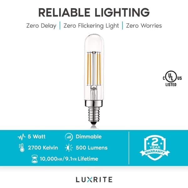 4W Tubular T25 dimmable LED light bulb E14 in Warm 2700K