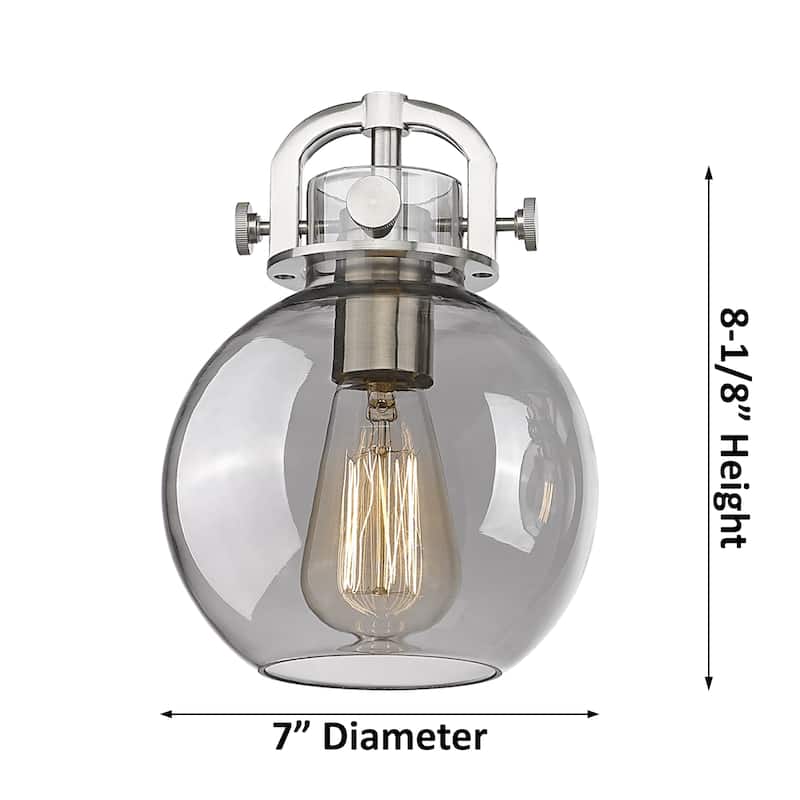 Innovations Lighting Downtown Urban - Newton Sphere - 6 Light 26" Stem Hung Arched-Frame Chandelier