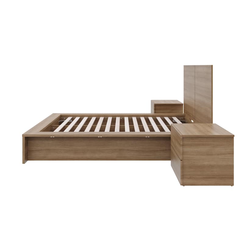 James 4-Piece Bedroom Set with Bed, Headboard, and 2 Nightstands