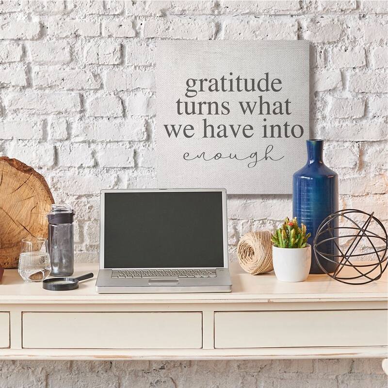 Stupell Gratitude Into Enough Inspirational Family Home Word Design Canvas Wall Art