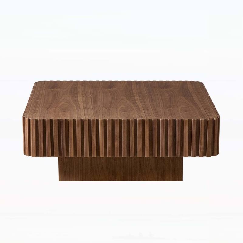 Modern Handcrafted Square Coffee Table for Living Room - Walnut