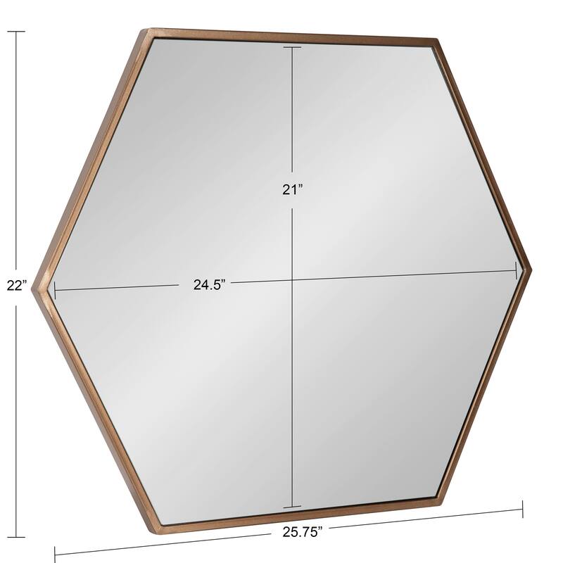 Kate and Laurel McNeer Glam Hexagon Framed Wall Mirror