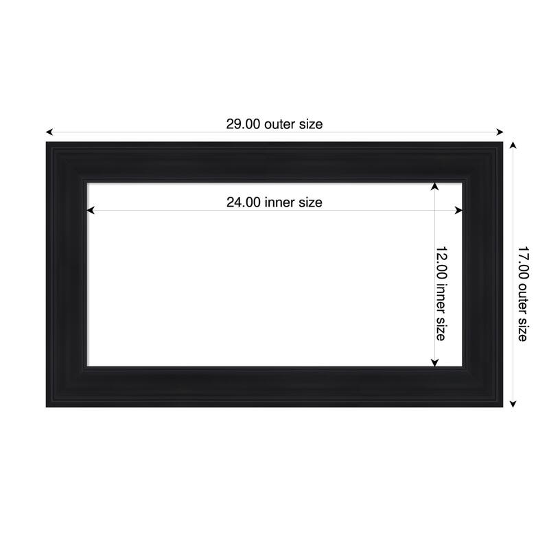 Abbey Black Framed Dry Erase Magnetic Board - 29 x 17 in