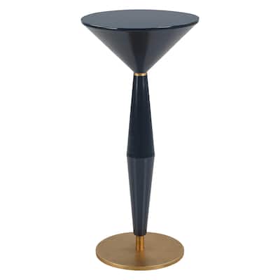 Uttermost 24007 Luster 12" Wide Iron Accent Table - Navy Blue
