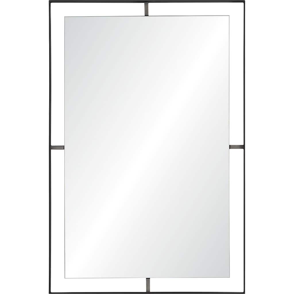 30.5" Black Semi-Detached Framed Rectangular Wall Mirror