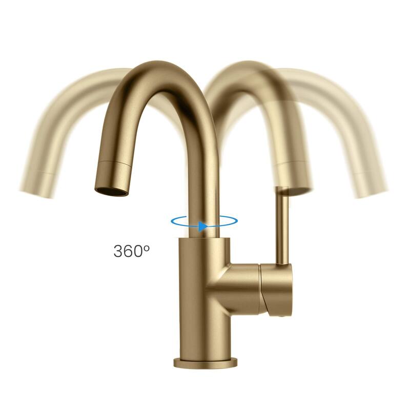 Circular Single Handle High-Arc Bathroom Sink Faucet with Pop Up Drain