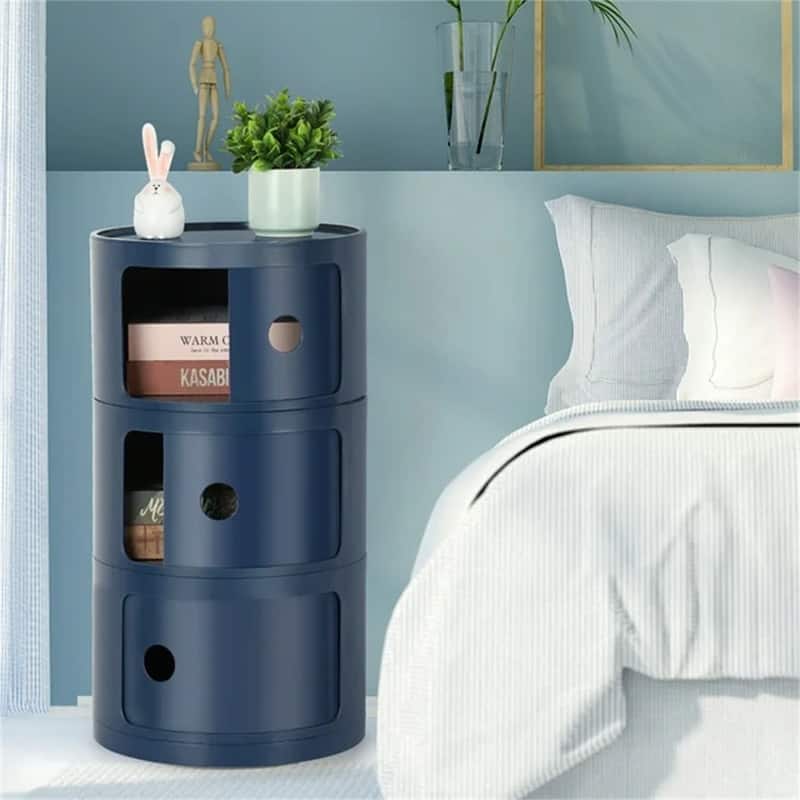 Sliding Barrel Modern Bedroom Nightstand