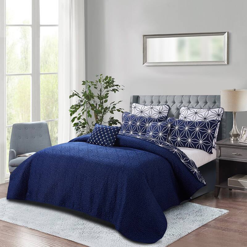 Home Soft Things Memphis 7 Piece Printed Microfiber Quilts Set