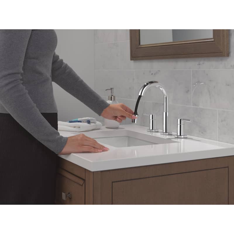 Delta 35749LF-PD Nicoli 1.2 GPM Widespread Bathroom Faucet with Pull
