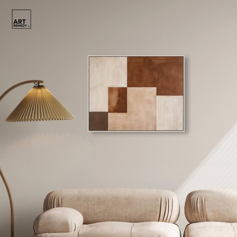 Cream and Brown Panels III Canvas by Art Remedy