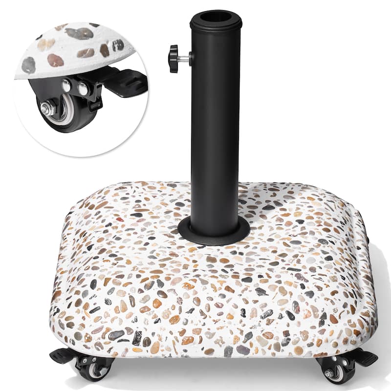 Outdoor 45lbs Heavy Duty Umbrella Base Stand with Wheels for Patio Market Umbrella
