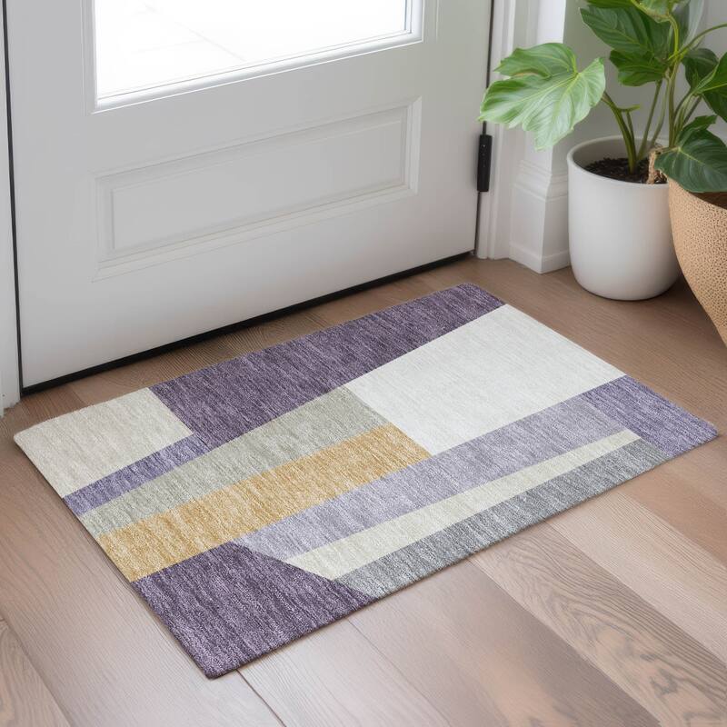 Machine Washable Indoor/ Outdoor Contemporary Jolie Chantille Rug