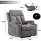 preview thumbnail 22 of 31, Manual Recliner Massage and Heating Chair Sofa with 2 Cup Holders Breathable Fabric