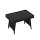 Peader Outdoor Wicker Adjustable Collapsible Folding Table - Black