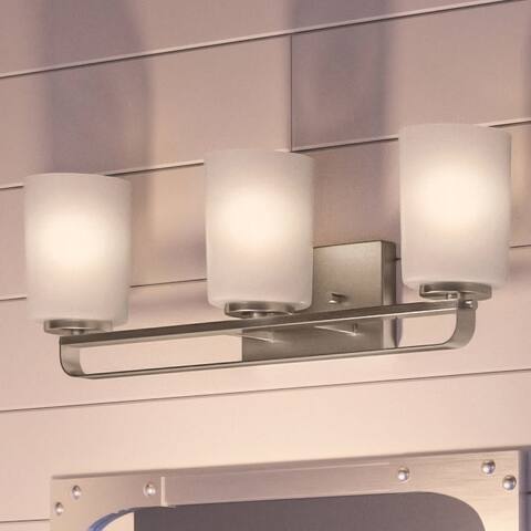 Luxury Modern Bath Light, 7.625"H x 23"W, with Modern Farmhouse Style, Brushed Nickel, BWP4106 by Urban Ambiance - 23