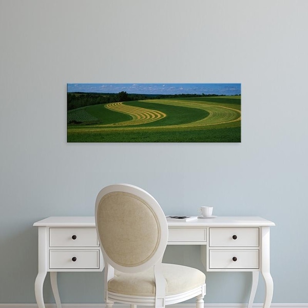 Easy Art Prints Panoramic Images's 'Curving crops in a field, Illinois, USA' Premium Canvas Art
