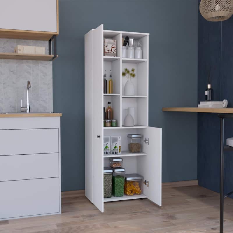 Konik 67-Inch tall Three-Door Storage Cabinet Kitchen Pantry