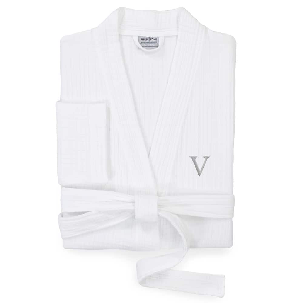 Authentic Hotel and Spa White 100% Turkish Cotton Smyrna Monogrammed Luxury Robe