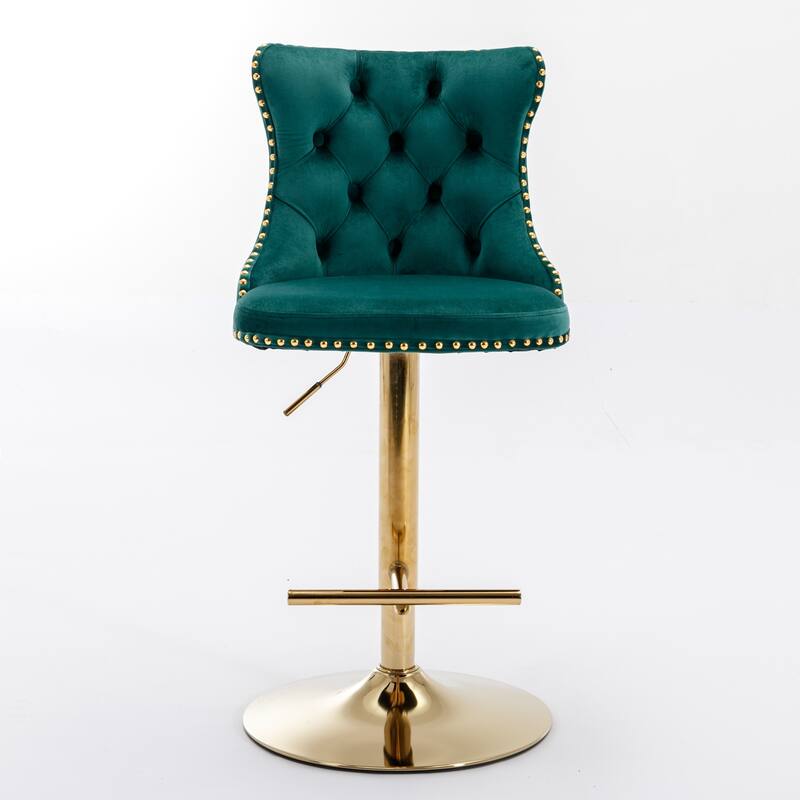 Barstools Adjusatble Seat Height,Upholstered Bar Stools with Backs Tufted for Home Pub and Kitchen Island,Set of 2