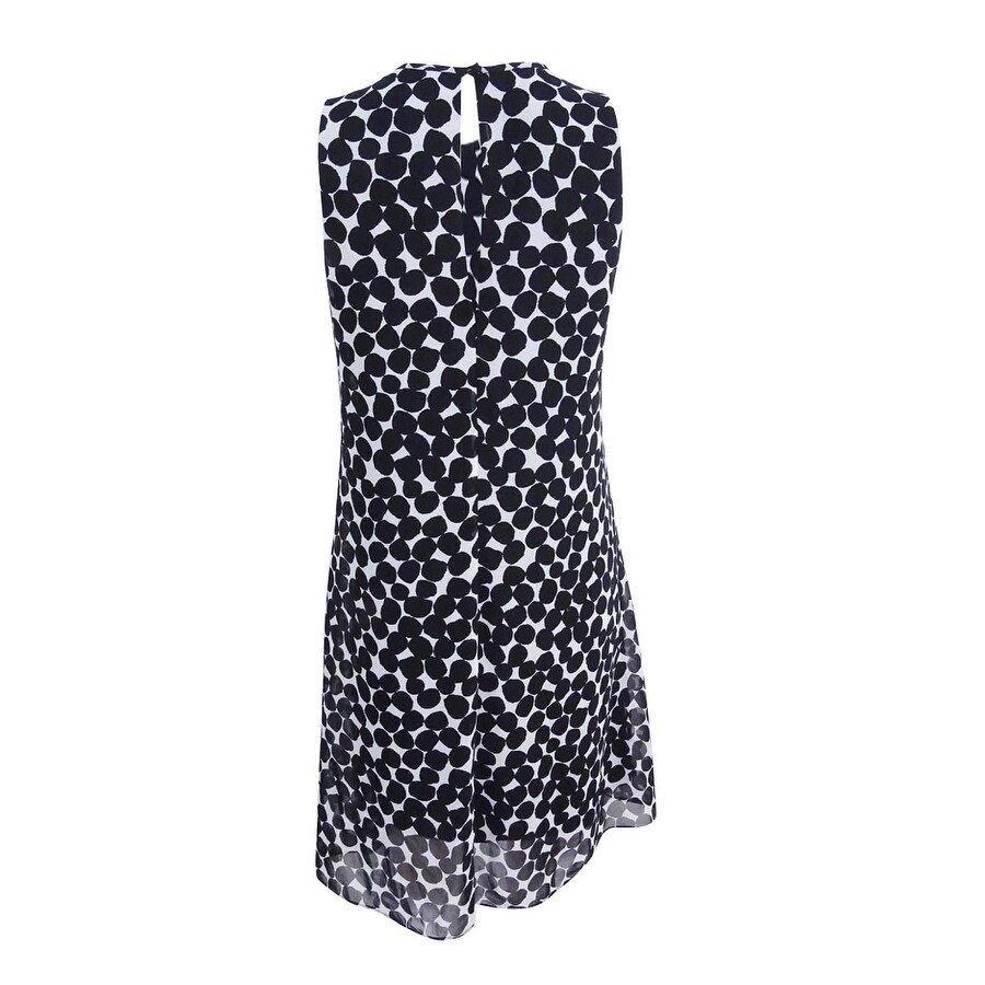 Calvin Klein Women's Petite Dot-Print Chiffon Shift Dress - Overstock