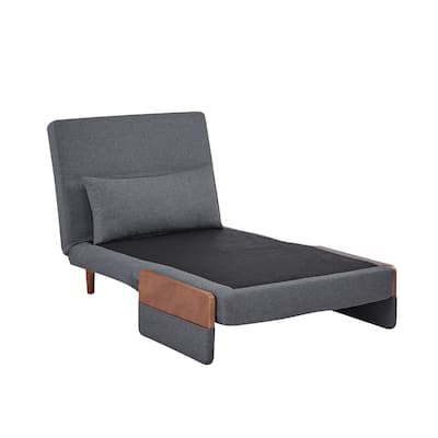 2-Piece Convertible Sleeper Sofa, Single-Seater Sofa Bed with Adjustable Backrest, DayBed with Silent Hinges