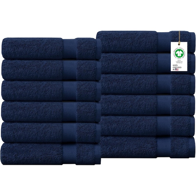 Delara Organic Cotton Feather Touch Quick Dry 650 GSM Hand Towel, 20"X30"