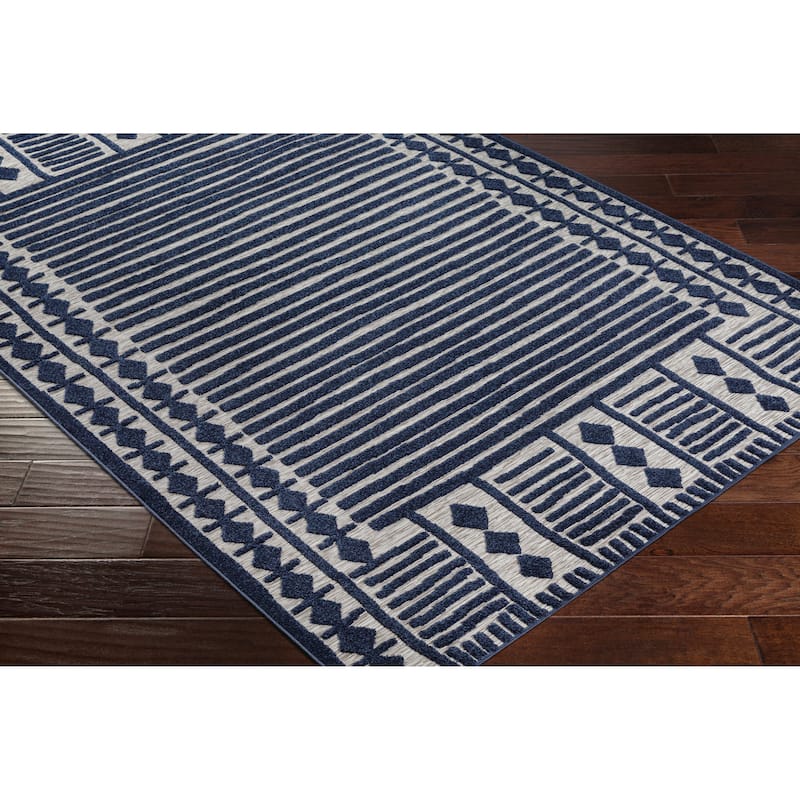 Livabliss Kaidi Global Stripe Outdoor Area Rug