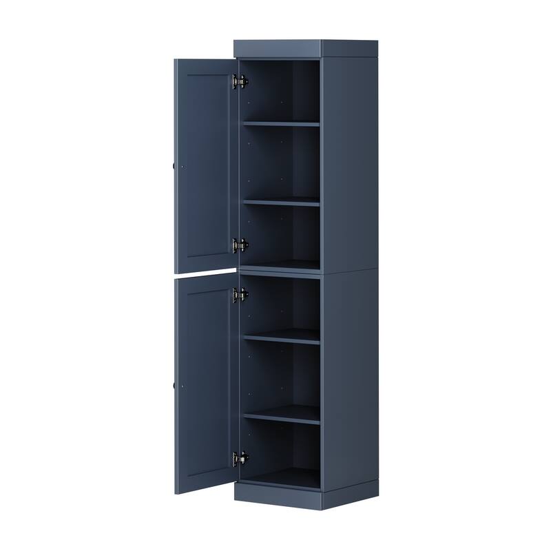 Palace Imports 100% Solid Wood 16.5" Kitchen Pantry Cabinet with Shaker Doors and Adjustable Shelves