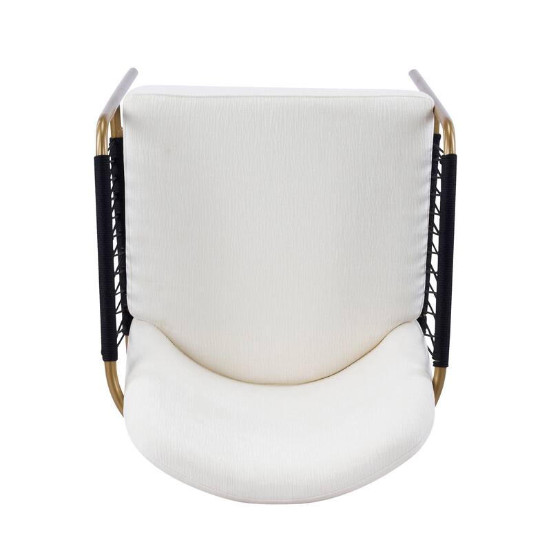 Christopher Knight Home - Modern Upholstered Metal Base Dining Chairs with Woven Armrests