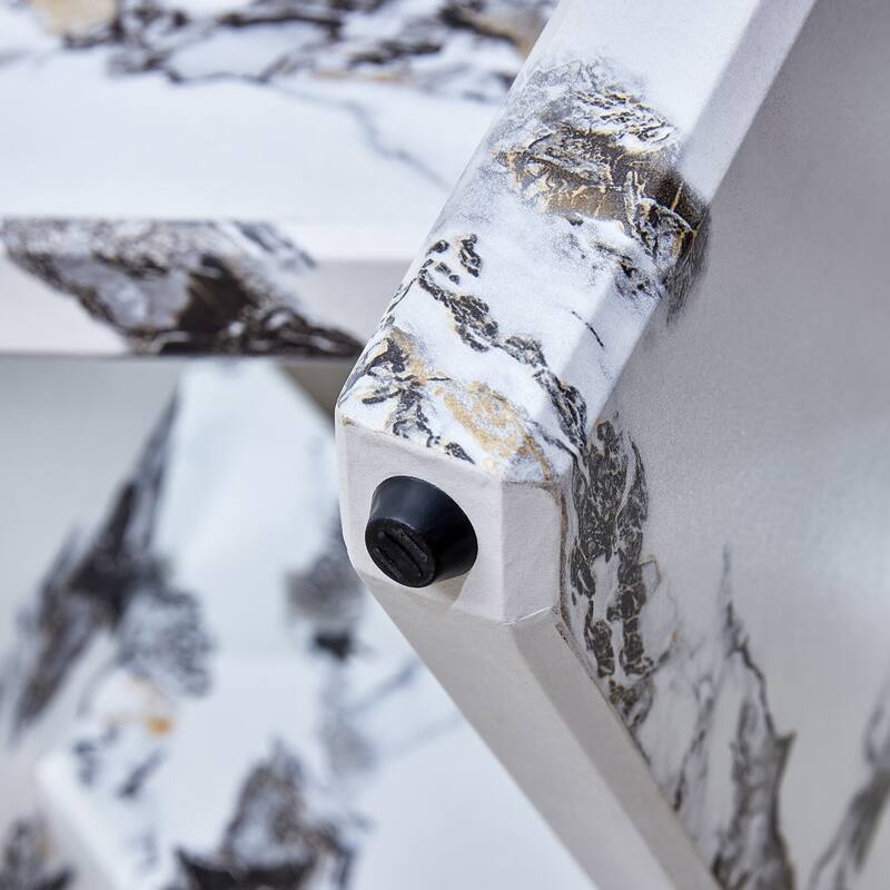 GDFStudio Marcellus Tempered Glass Coffee Table with Textured Legs