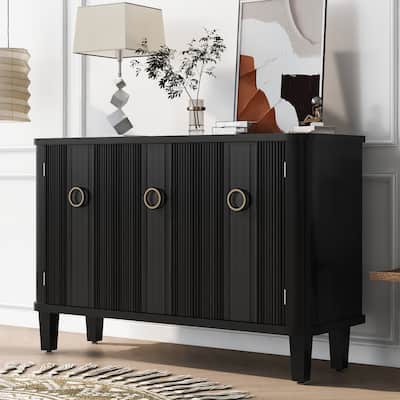 Solid Wood Cabinet with Adjustable Shelves and 3 Doors