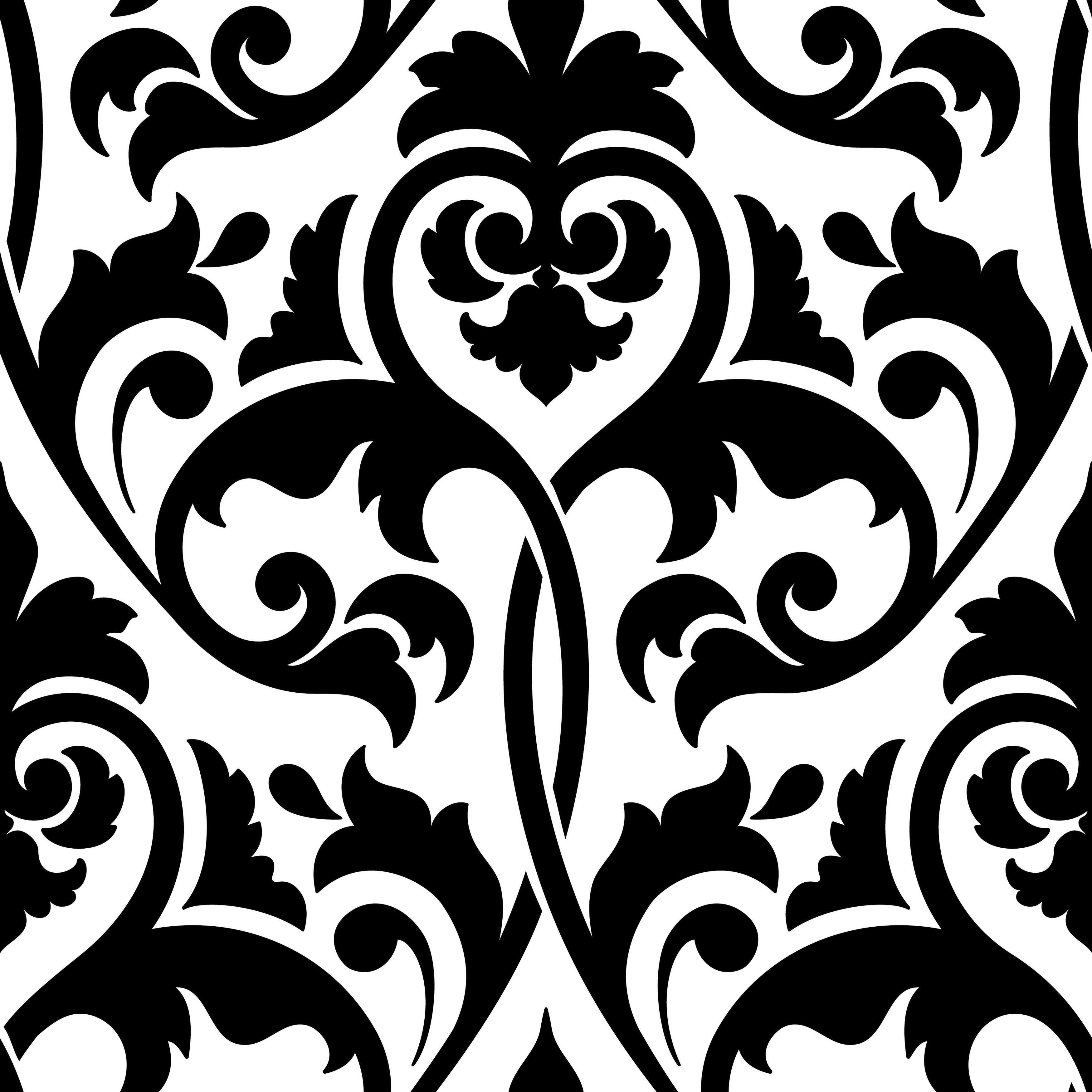 Black and White Damask Peel and Stick Wallpaper Bed Bath & Beyond