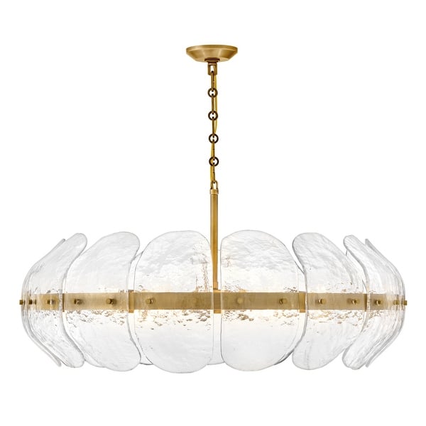 slide 1 of 1, Fredrick Ramond FR30514 Lillia 6 Light 36" Wide Drum Chandelier Heritage Brass