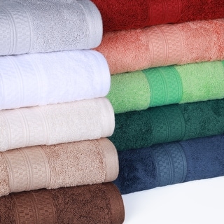 Superior 14 Piece Towel Set, Rayon From Bamboo and Cotton (2 Bath, 12 Face Towels)