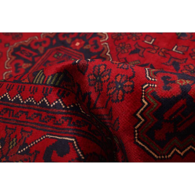 ECARPETGALLERY Hand-knotted Finest Khal Mohammadi Red Wool Rug - 3'1 x 6'9