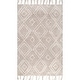 preview thumbnail 8 of 18, Nuloom Handmade Plush Boho Tribal Diamond Tassel Shag Rug