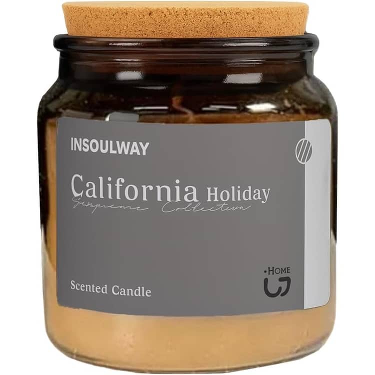 Tan California Holiday Candle 3 Oz Glass Jar Aria Home Fancy